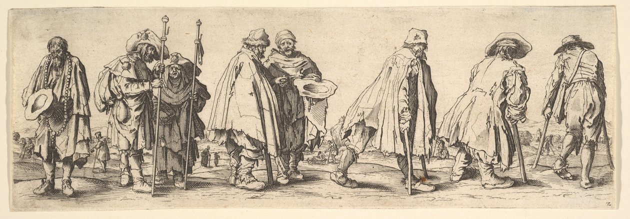 Nyolc koldus, 1630. alkotó: Wenceslaus Hollar