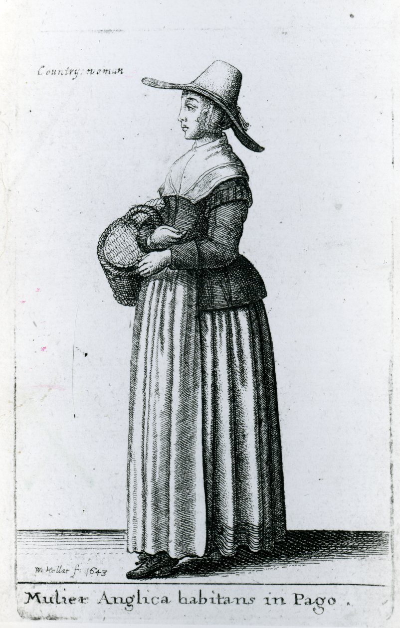 Angol vidéki nő, 1643 alkotó: Wenceslaus Hollar