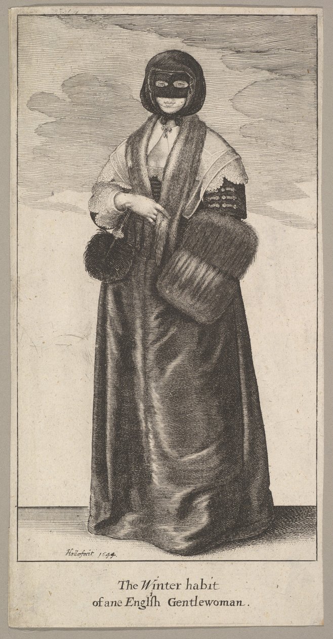 Angol hölgy téli kosztümben Egy angol úri nő téli szokása, 1644. alkotó: Wenceslaus Hollar