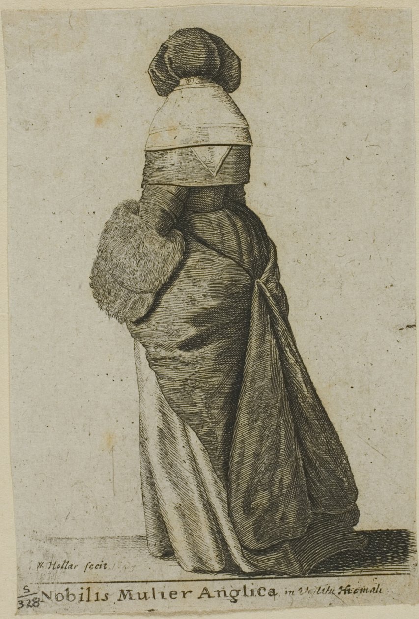 Angol nemesasszony téli ruházatban alkotó: Wenceslaus Hollar