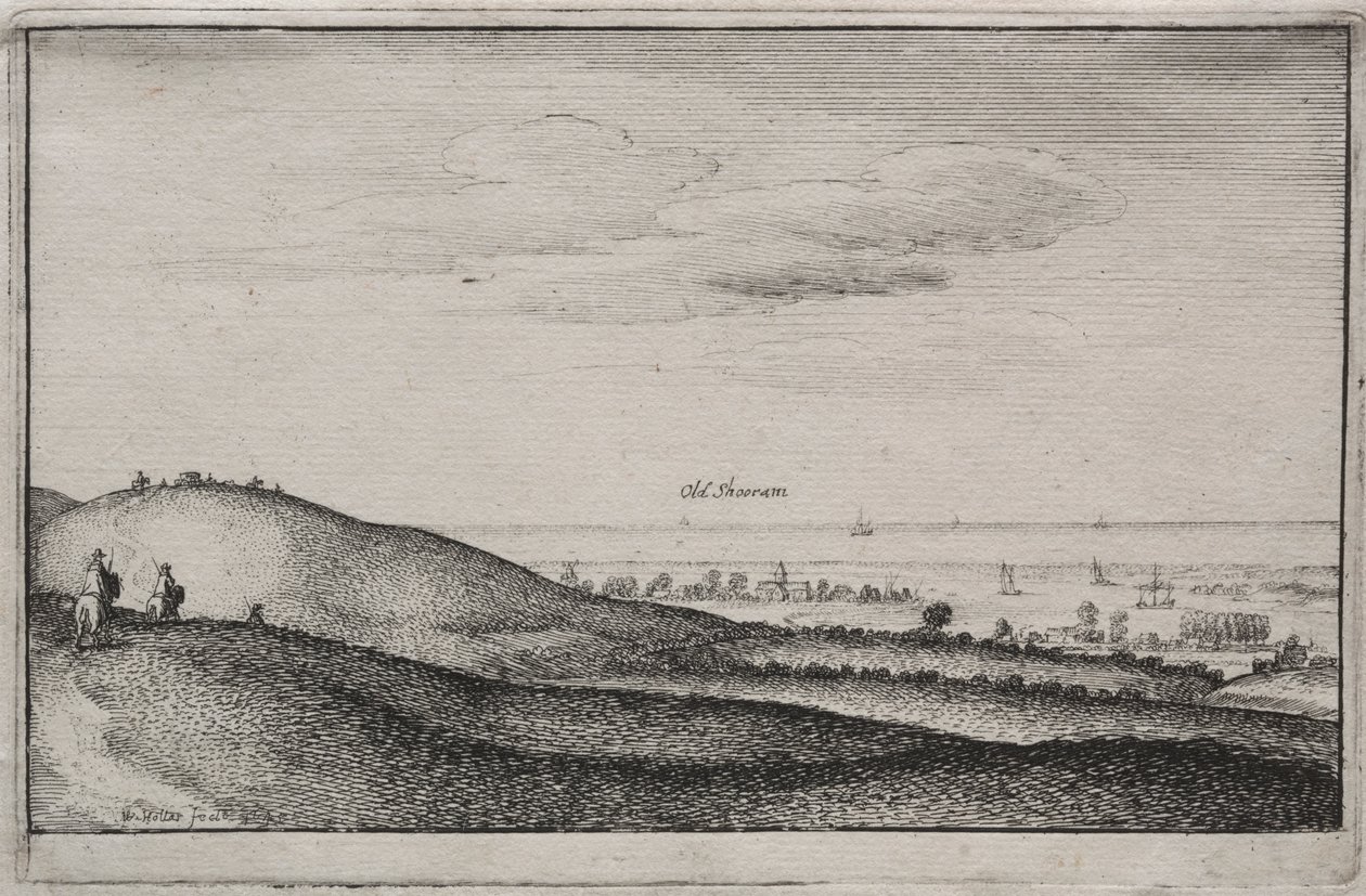 Angol nézetek: Old Shoreham alkotó: Wenceslaus Hollar