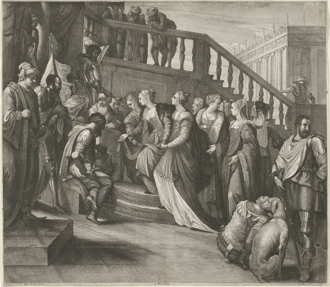 Eszter Ahasvérus előtt alkotó: Wenceslaus Hollar