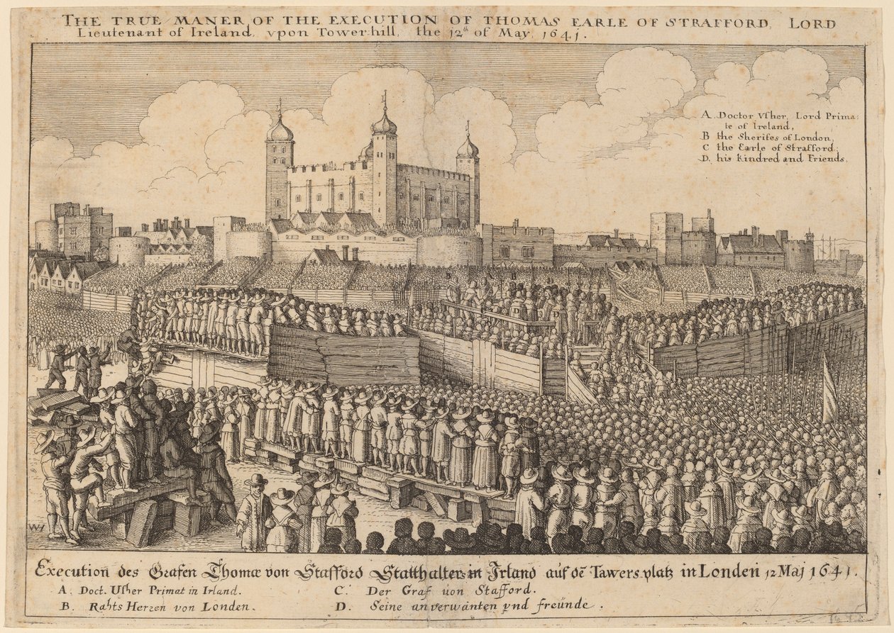 Thomas Wentworth kivégzése alkotó: Wenceslaus Hollar