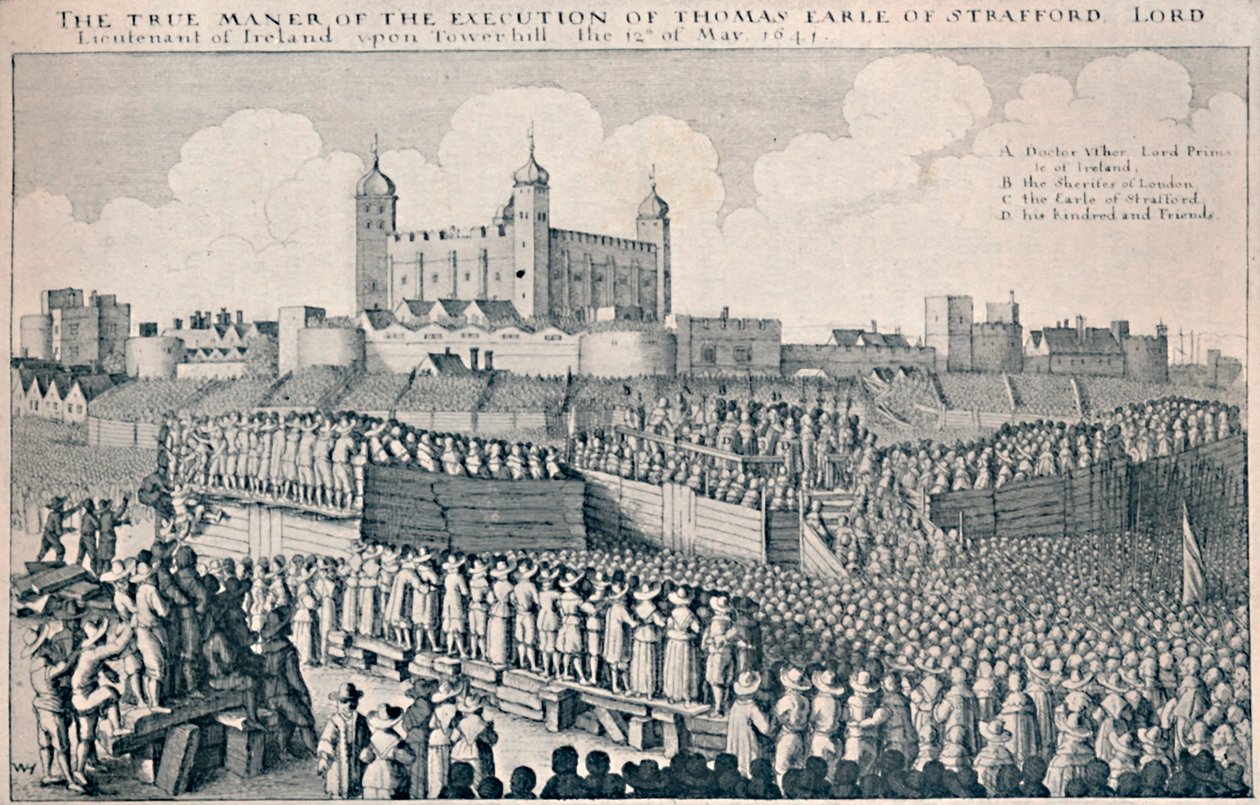 Strafford grófjának kivégzése, 1641, 1903 alkotó: Wenceslaus Hollar