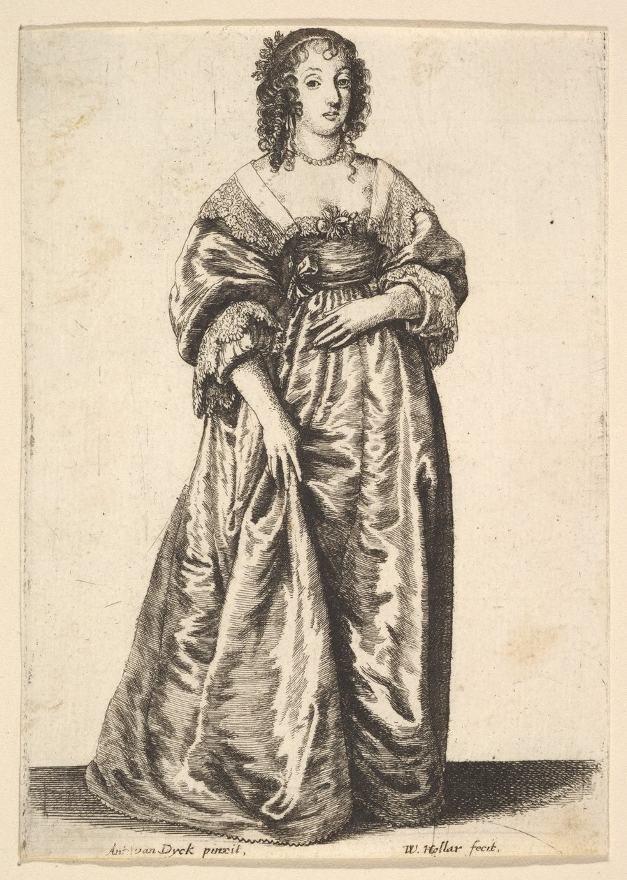Álló hölgy alakja, 1625-77. alkotó: Wenceslaus Hollar