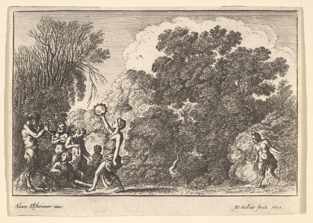 Öt szatír és két nimfa, 1650. alkotó: Wenceslaus Hollar