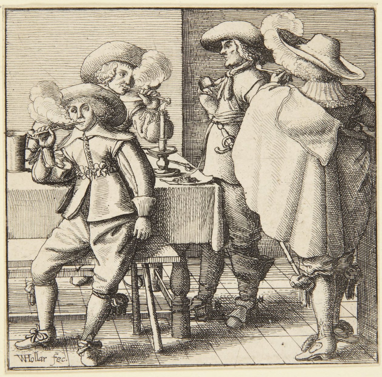 Négy dohányzó férfi alkotó: Wenceslaus Hollar