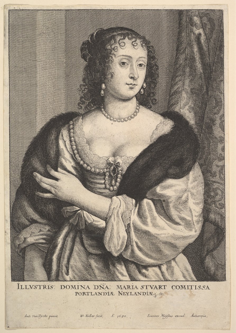 Frances Stuart, Portland grófnője, 1650. alkotó: Wenceslaus Hollar