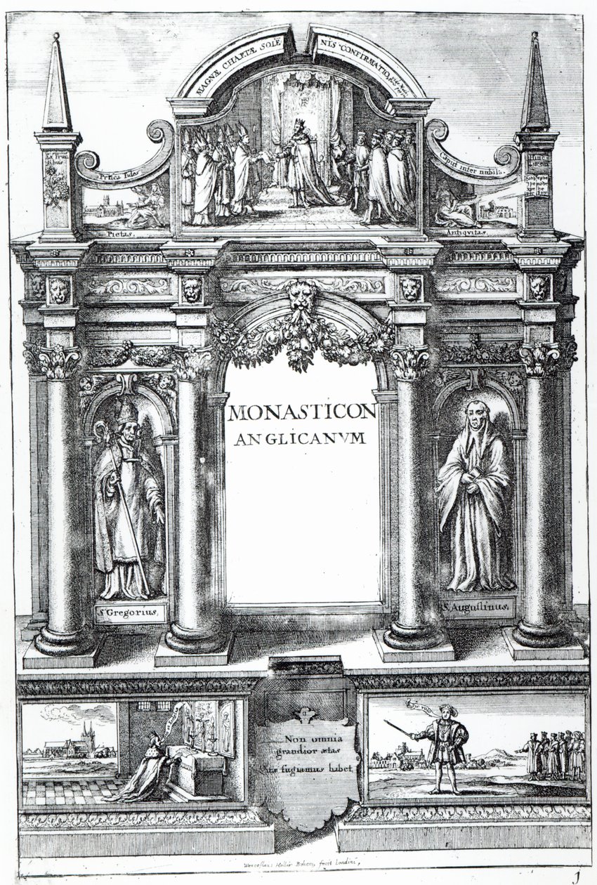 William Dugdale „Monasticon Anglicanum” előképe, 1718-23 alkotó: Wenceslaus Hollar