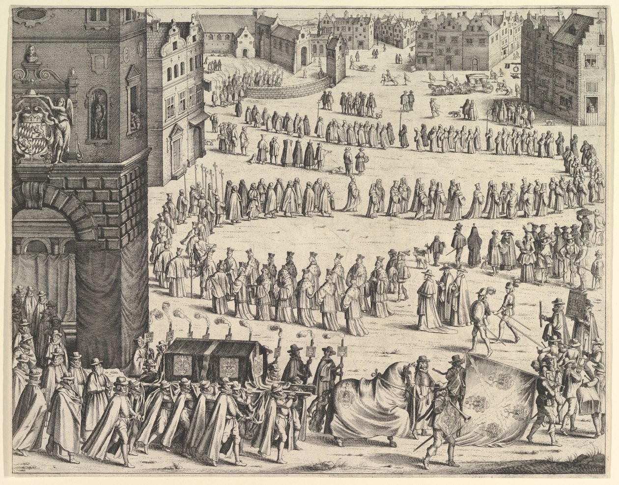 Johan Baptiste von Taxis tábornok temetése, 1645. alkotó: Wenceslaus Hollar