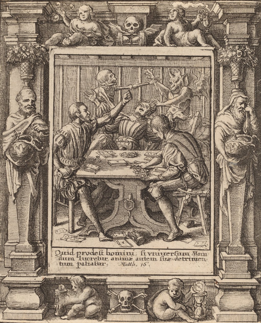 Játékosok, 1651. alkotó: Wenceslaus Hollar
