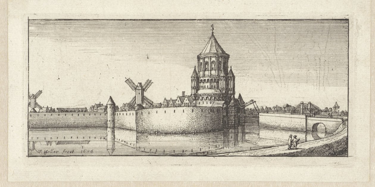 Kilátás a Kleine Houtpoortra Haarlemben alkotó: Wenceslaus Hollar