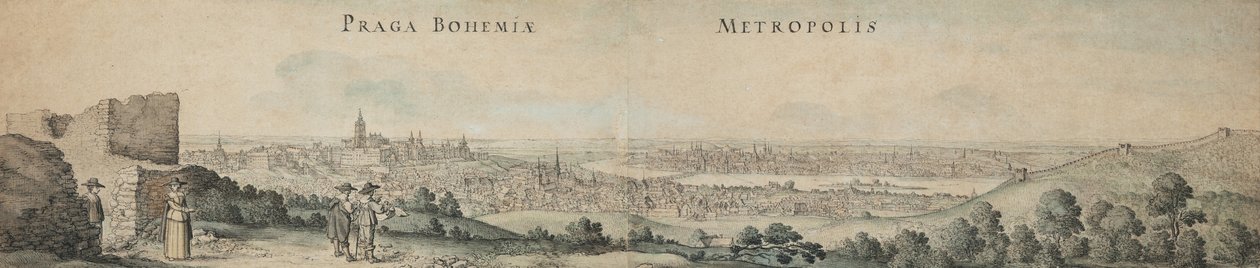 Nagyszerű kilátás Prágára alkotó: Wenceslaus Hollar