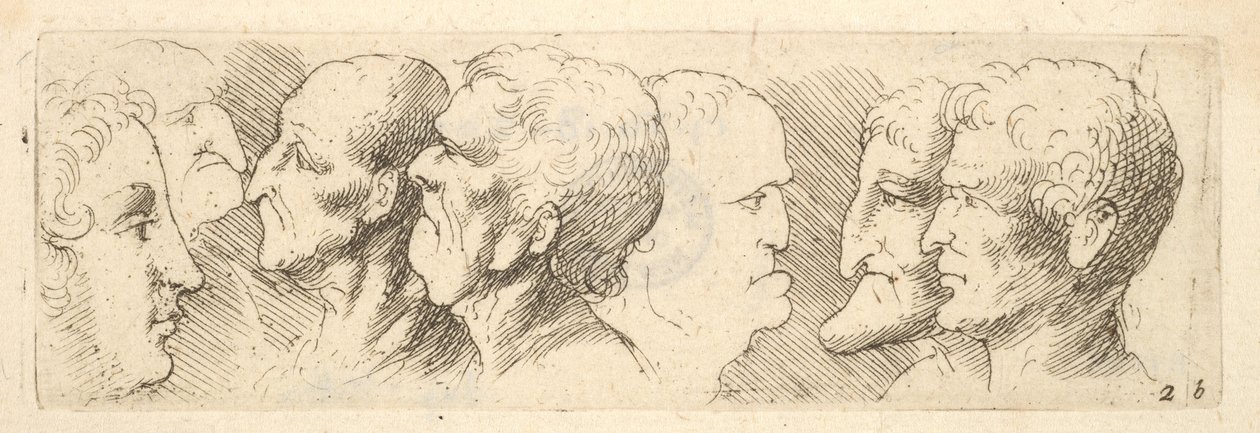 Fejtanulmányok, 1625-77 alkotó: Wenceslaus Hollar