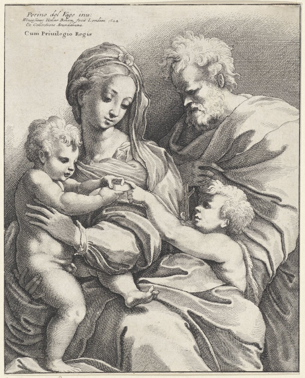 Szent Család Keresztelő Jánossal alkotó: Wenceslaus Hollar