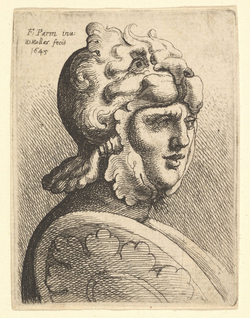 Sisakos fej, 1645. alkotó: Wenceslaus Hollar