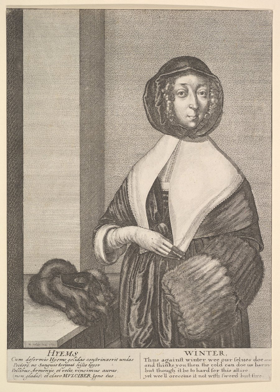 Hyems – tél Háromnegyed hosszúságú évszakok, 1641. alkotó: Wenceslaus Hollar