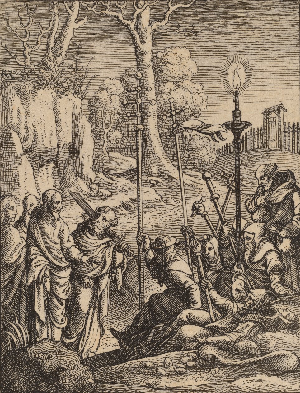 Jézus szembeszáll bántalmazóival. alkotó: Wenceslaus Hollar