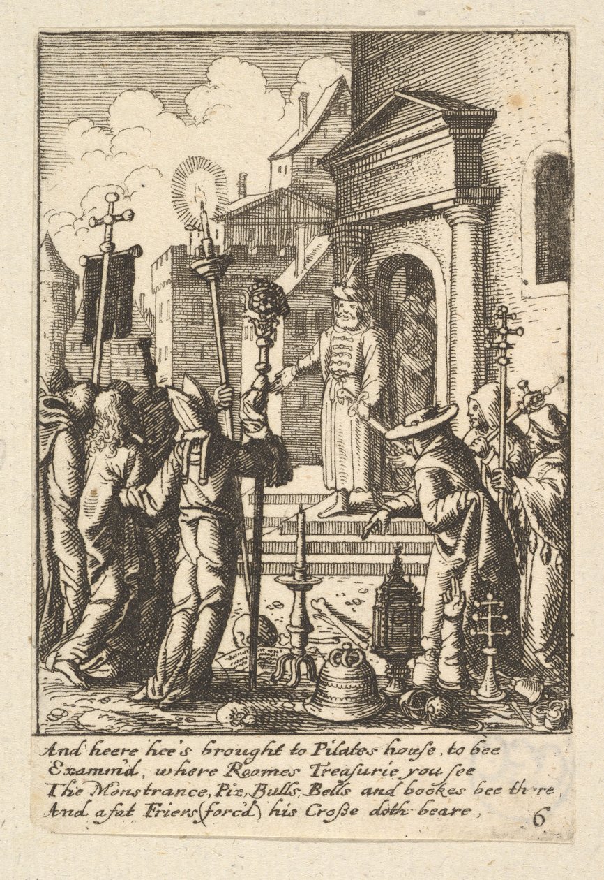 Jézus Pilátus előtt, 1625-77. alkotó: Wenceslaus Hollar