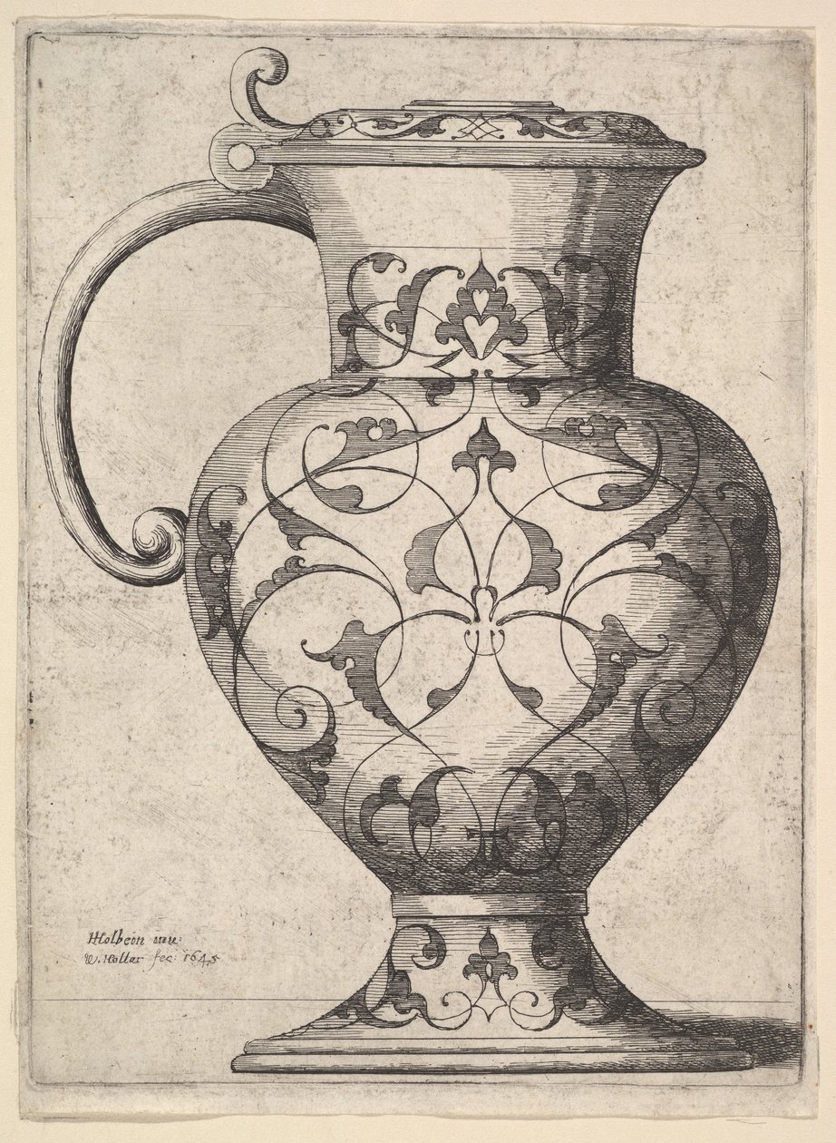 Arabeszkekkel díszített kancsó, 1645. alkotó: Wenceslaus Hollar