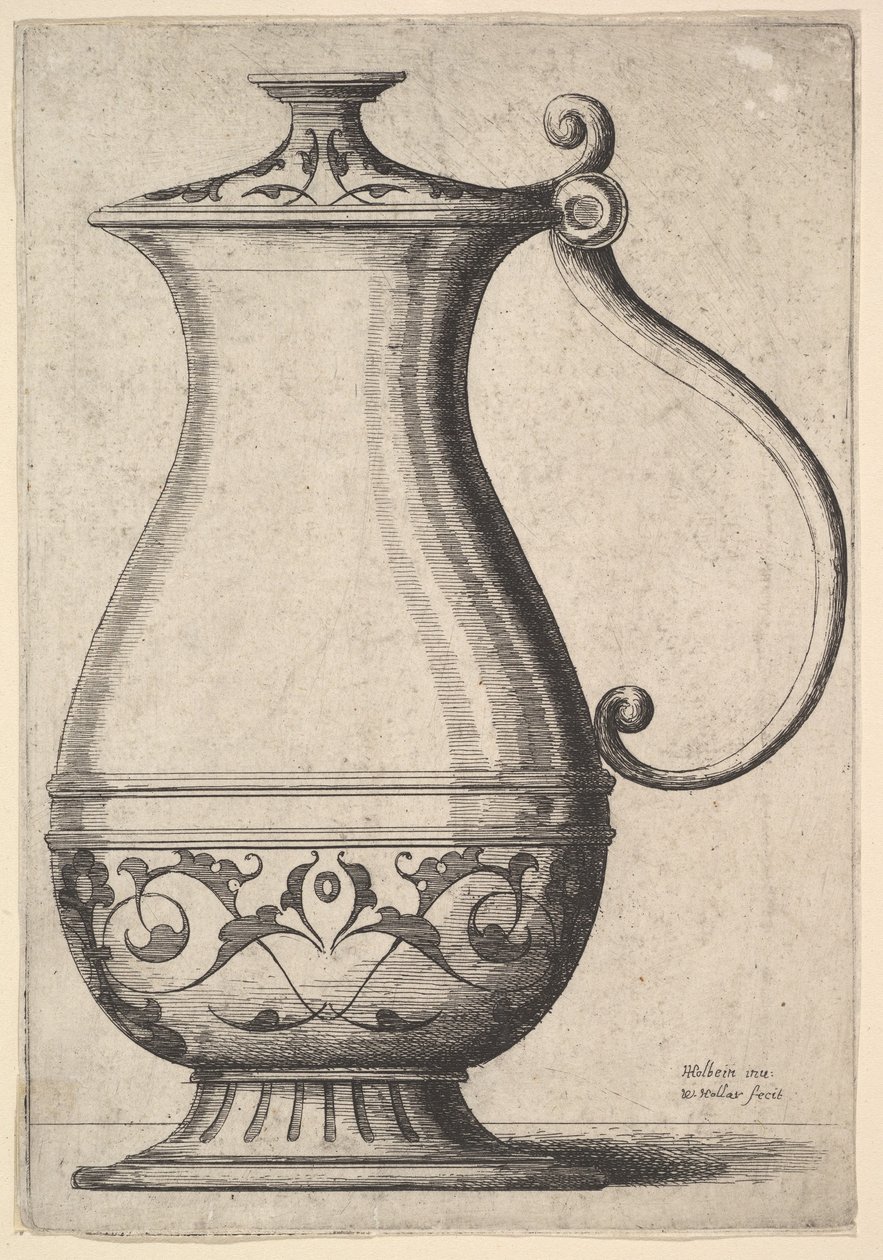 Kancsó arabeszkekkel az alján, 1625-77. alkotó: Wenceslaus Hollar