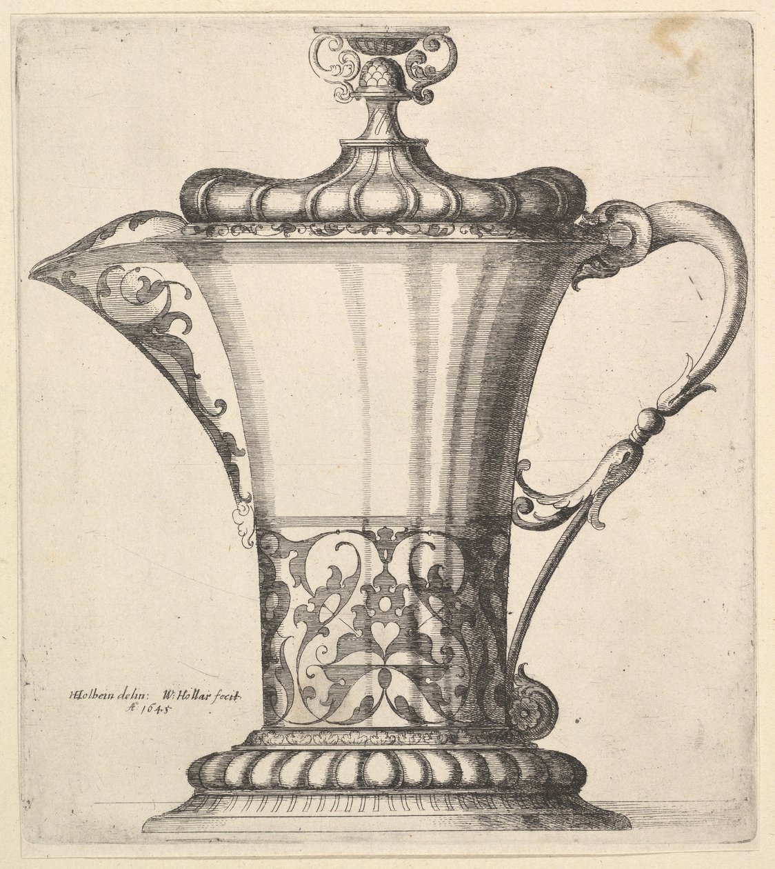 Kancsó széles kifolyóval, 1645. alkotó: Wenceslaus Hollar