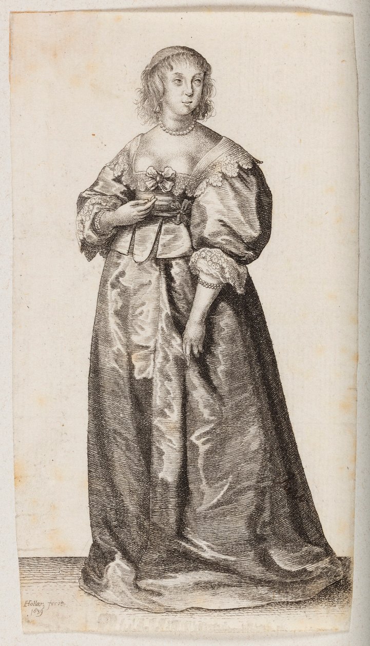 Nő gyöngy nyaklánccal és karkötővel alkotó: Wenceslaus Hollar