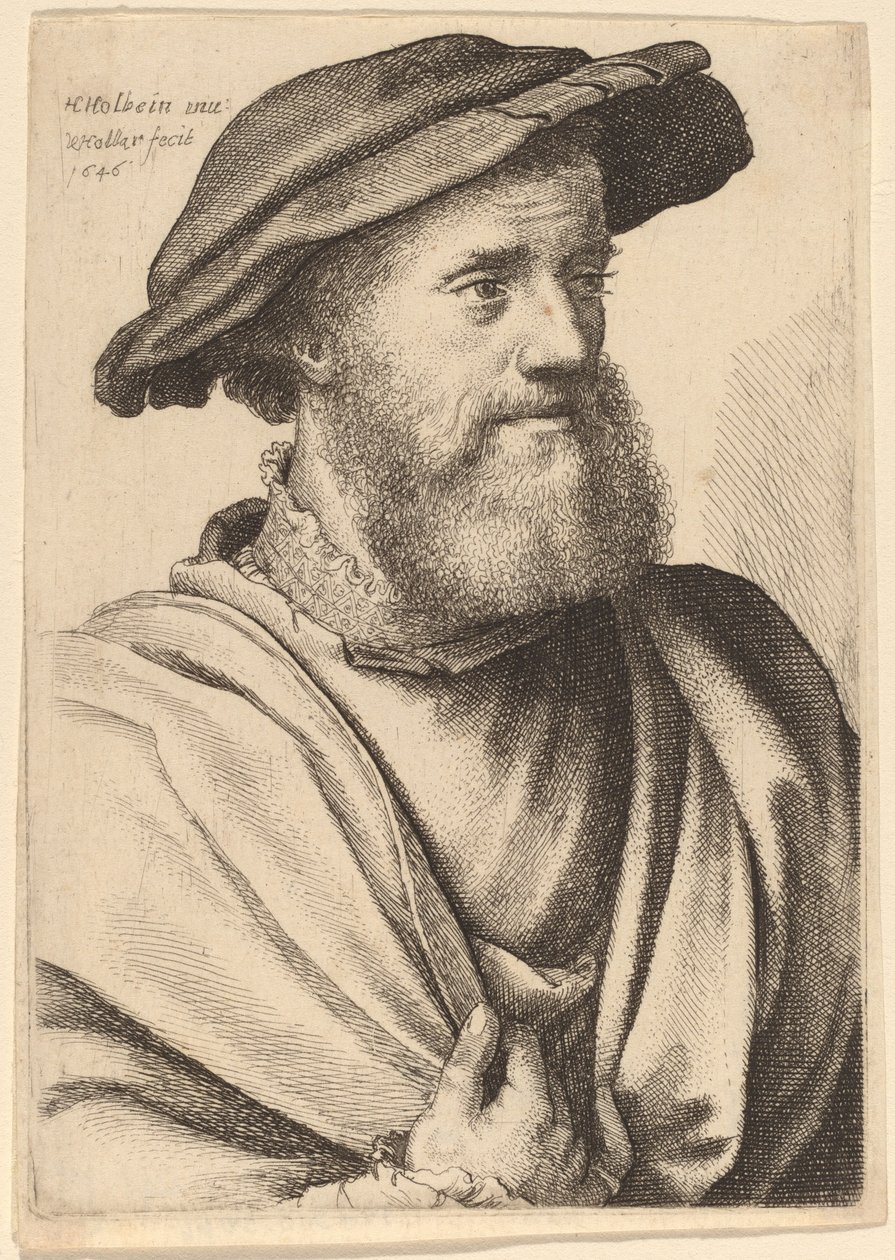 Szakállas férfi, aki jól néz Hans Holbein, 1646. alkotó: Wenceslaus Hollar