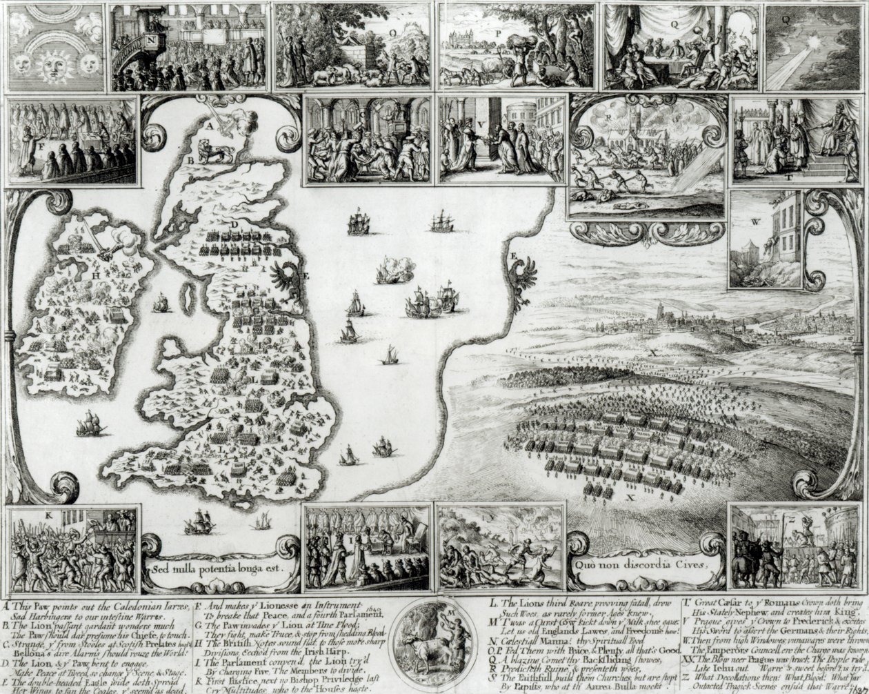 A polgárháborús Anglia térképe és Prága kilátása, 1632 alkotó: Wenceslaus Hollar
