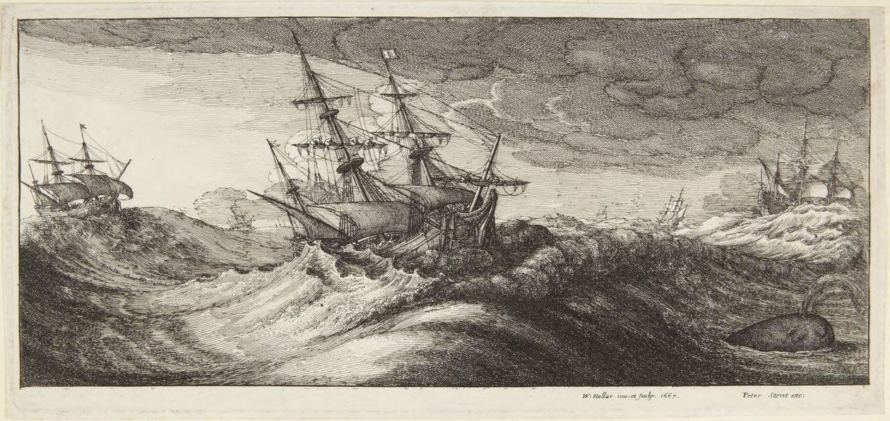 Tengerész a viharban alkotó: Wenceslaus Hollar