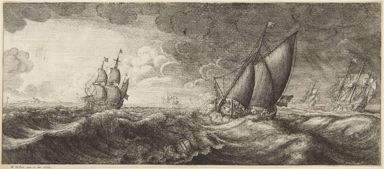 Tengeri tájkép viharban alkotó: Wenceslaus Hollar