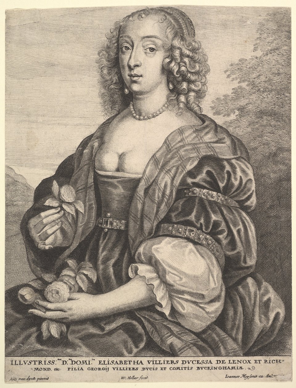 Mary Villiers, Lennox és Richmond hollandnéja, 1625-77. alkotó: Wenceslaus Hollar