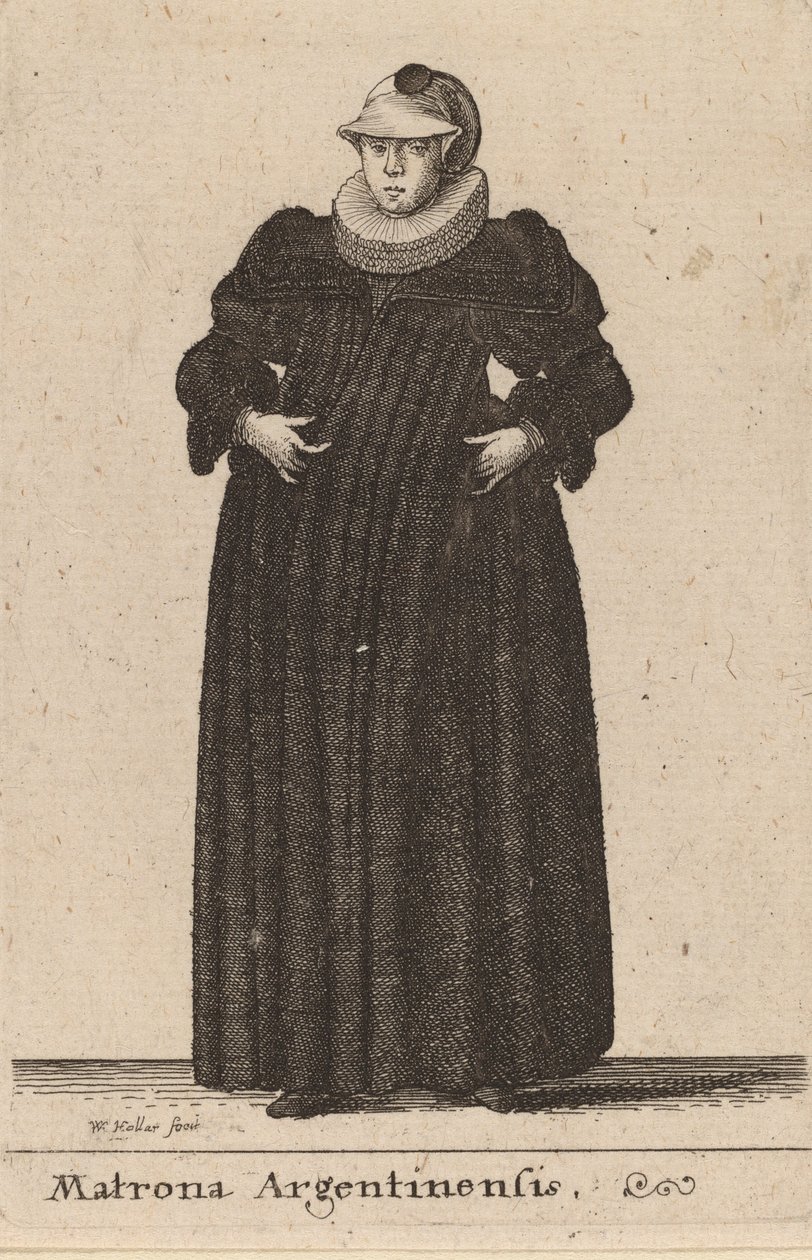 Argentinensis matróna, 1642 alkotó: Wenceslaus Hollar