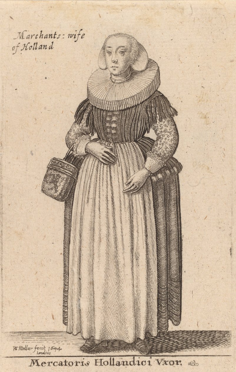 Egy holland kereskedő felesége, 1644. alkotó: Wenceslaus Hollar