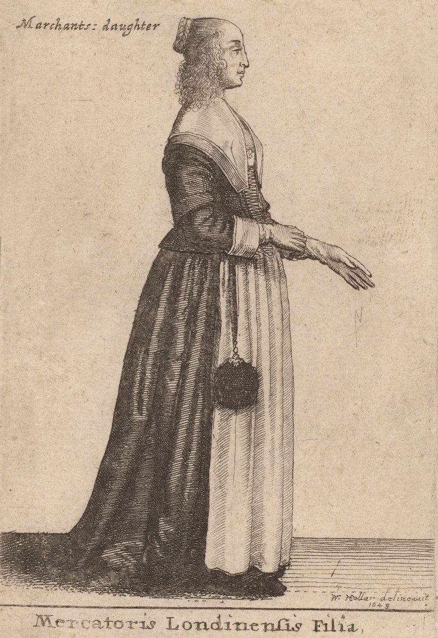 Egy londoni kereskedő lánya, 1643 alkotó: Wenceslaus Hollar