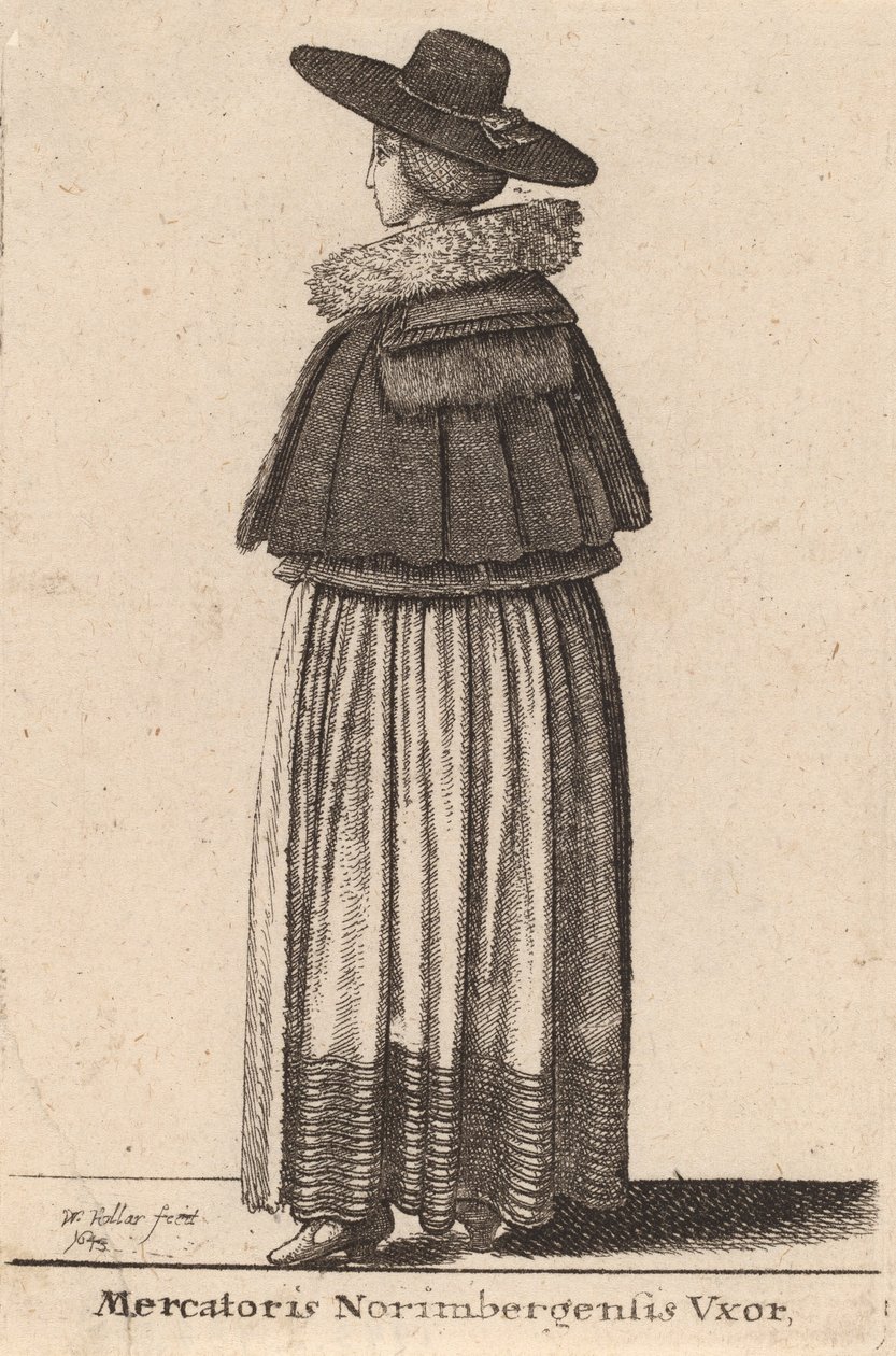 Egy nürnbergi kereskedő felesége, 1643 alkotó: Wenceslaus Hollar