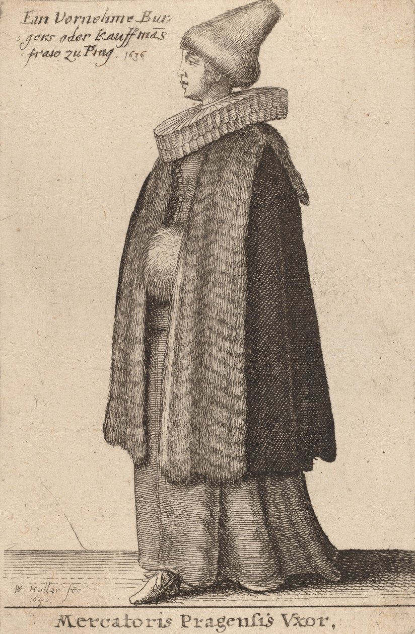 Egy prágai kereskedő felesége, 1642 alkotó: Wenceslaus Hollar
