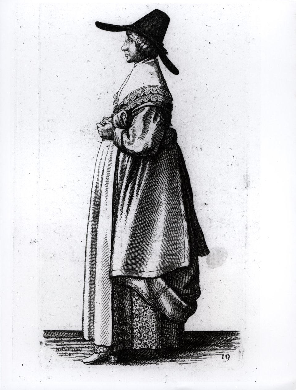 A kereskedő felesége, 1640 alkotó: Wenceslaus Hollar