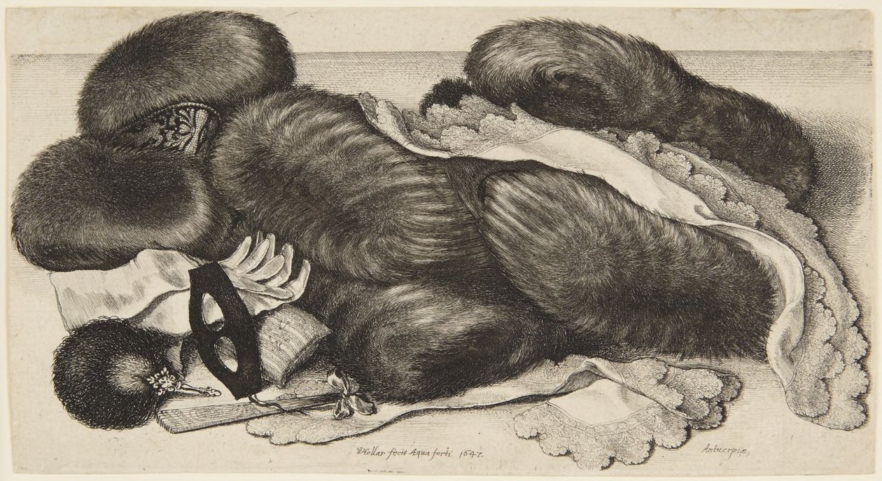 Kézmelegítők és cicomák alkotó: Wenceslaus Hollar