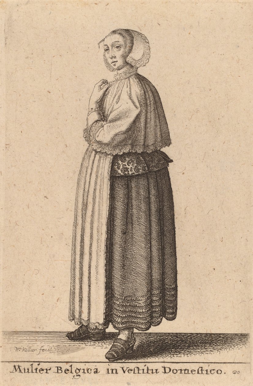 Belga nő házi ruhában. alkotó: Wenceslaus Hollar