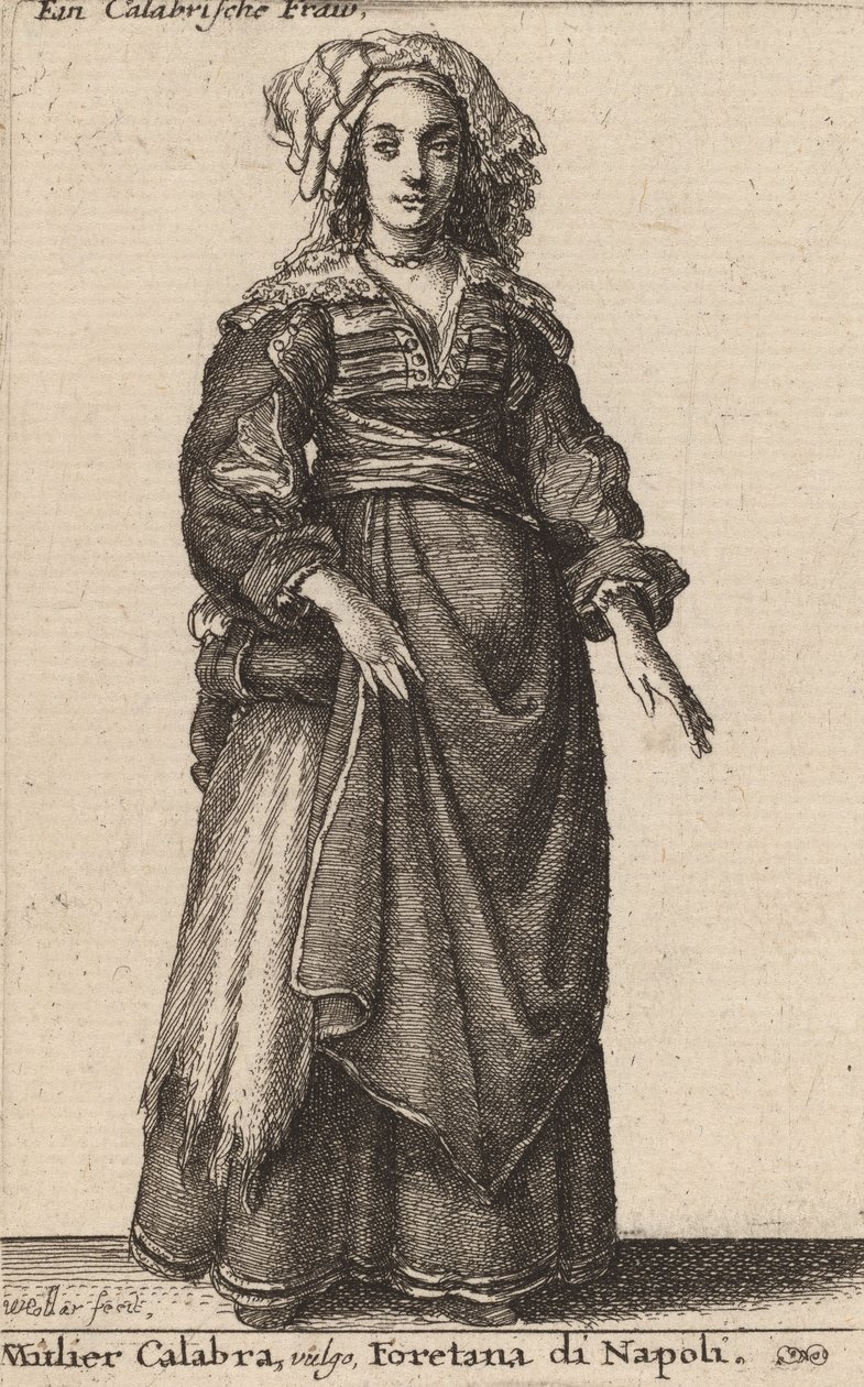 Mulier Calabra, Vulgo, Foretana di Napoli. alkotó: Wenceslaus Hollar