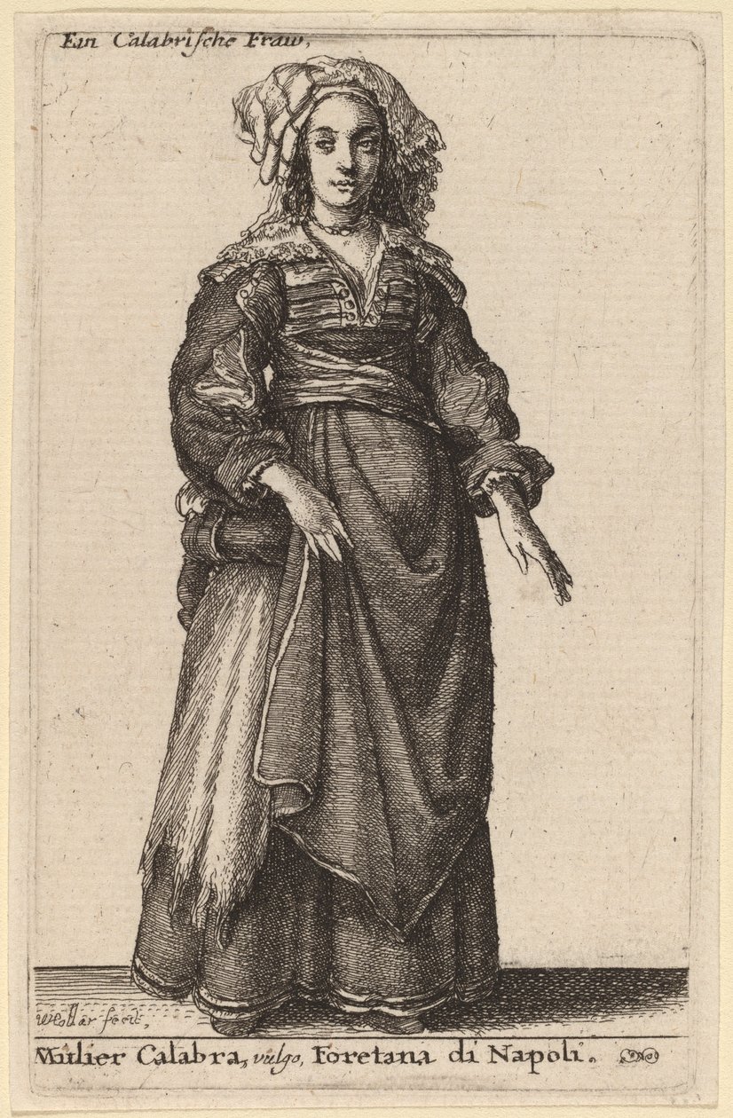 Mulier Calabra, Vulgo, Nápolyi Foretana alkotó: Wenceslaus Hollar