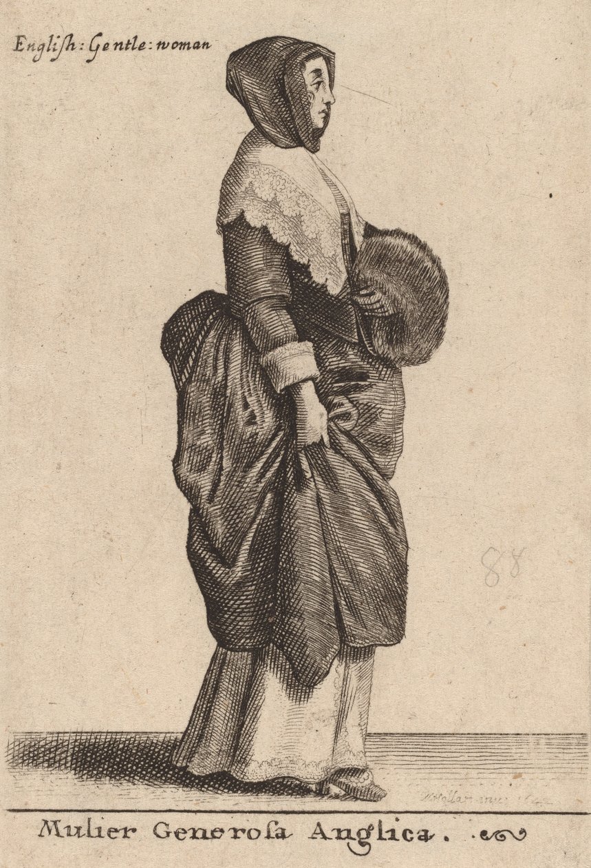 Az angol nemes nő, 1642 alkotó: Wenceslaus Hollar