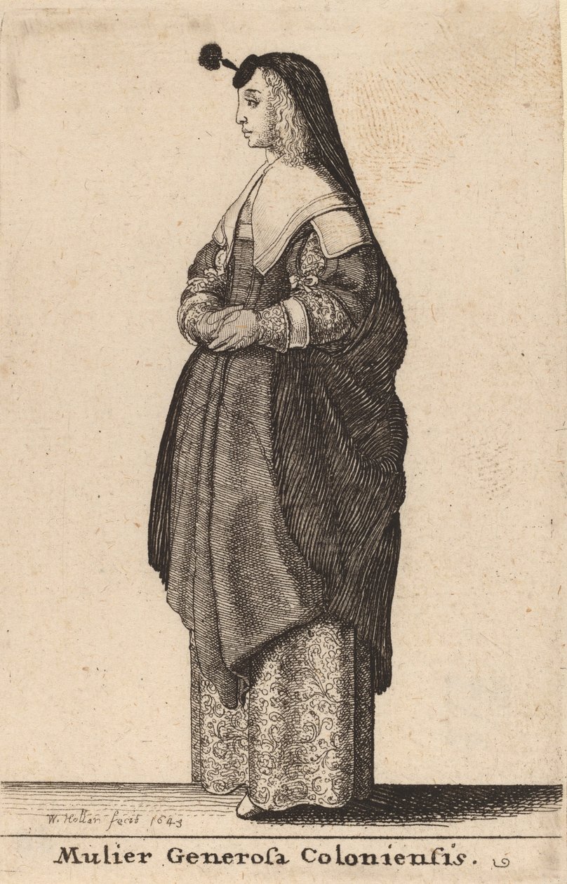 Kölni nemes asszony, 1643 alkotó: Wenceslaus Hollar