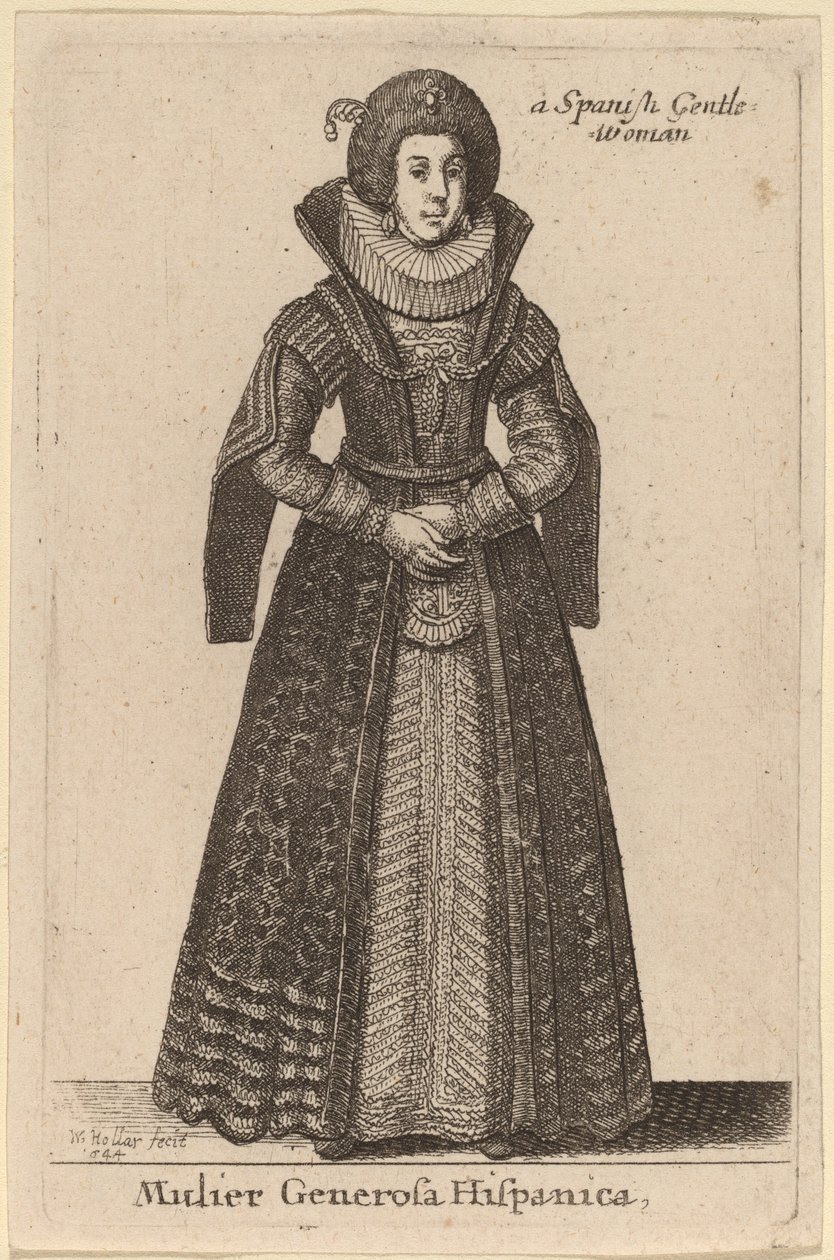 Nagylelkű spanyol nő alkotó: Wenceslaus Hollar