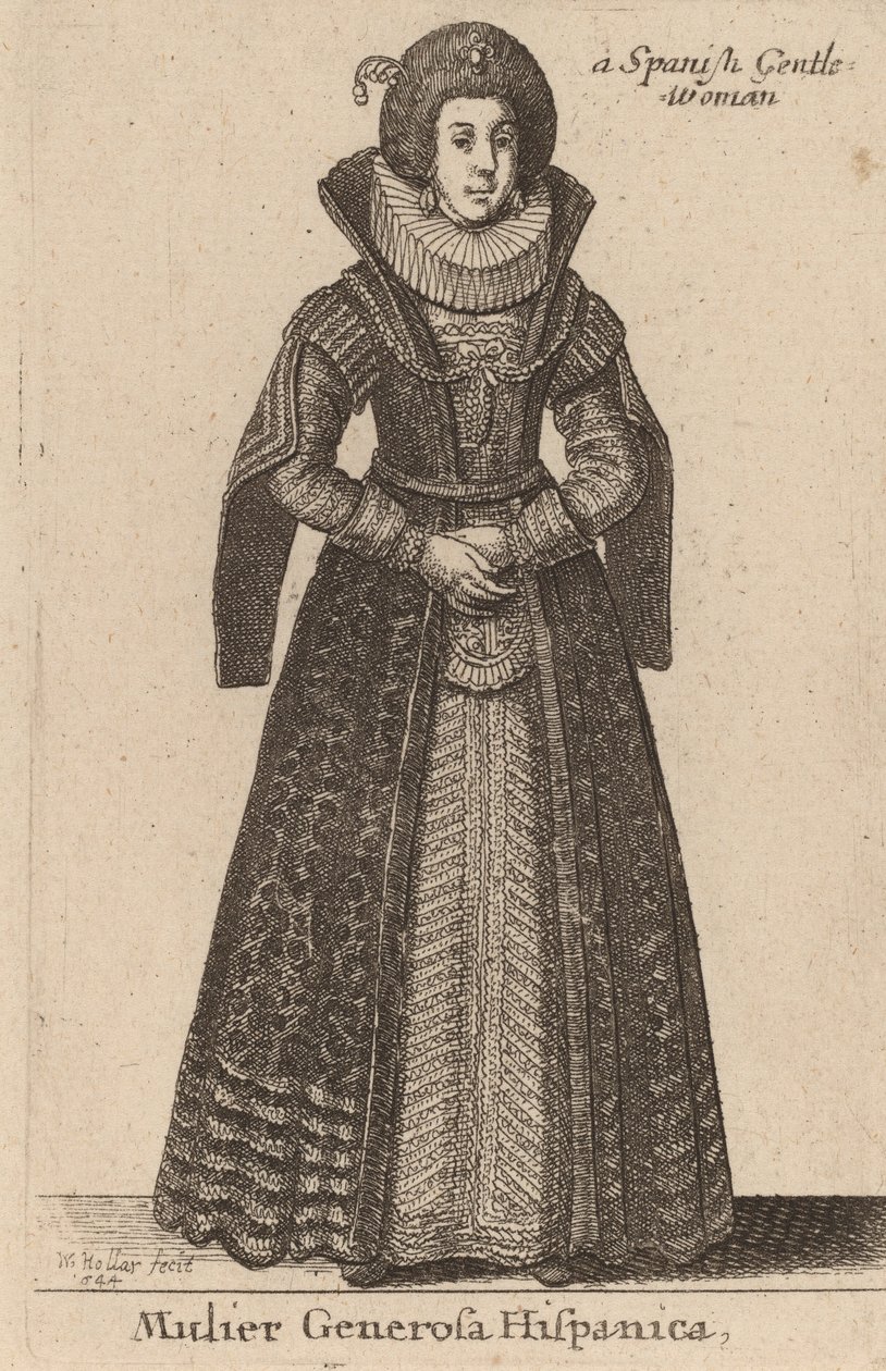 Spanyol nemes nő, 1644 alkotó: Wenceslaus Hollar