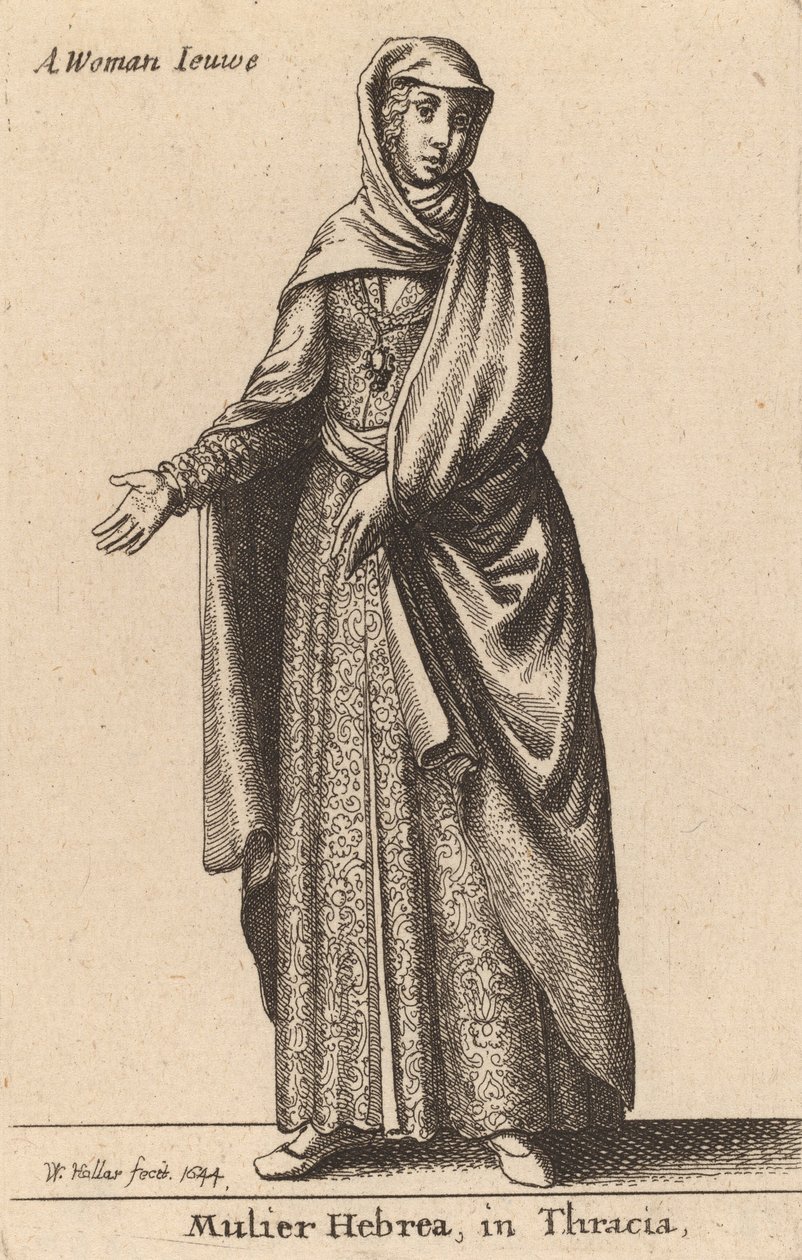 Mulier Hebrea Trákiában, 1644. alkotó: Wenceslaus Hollar