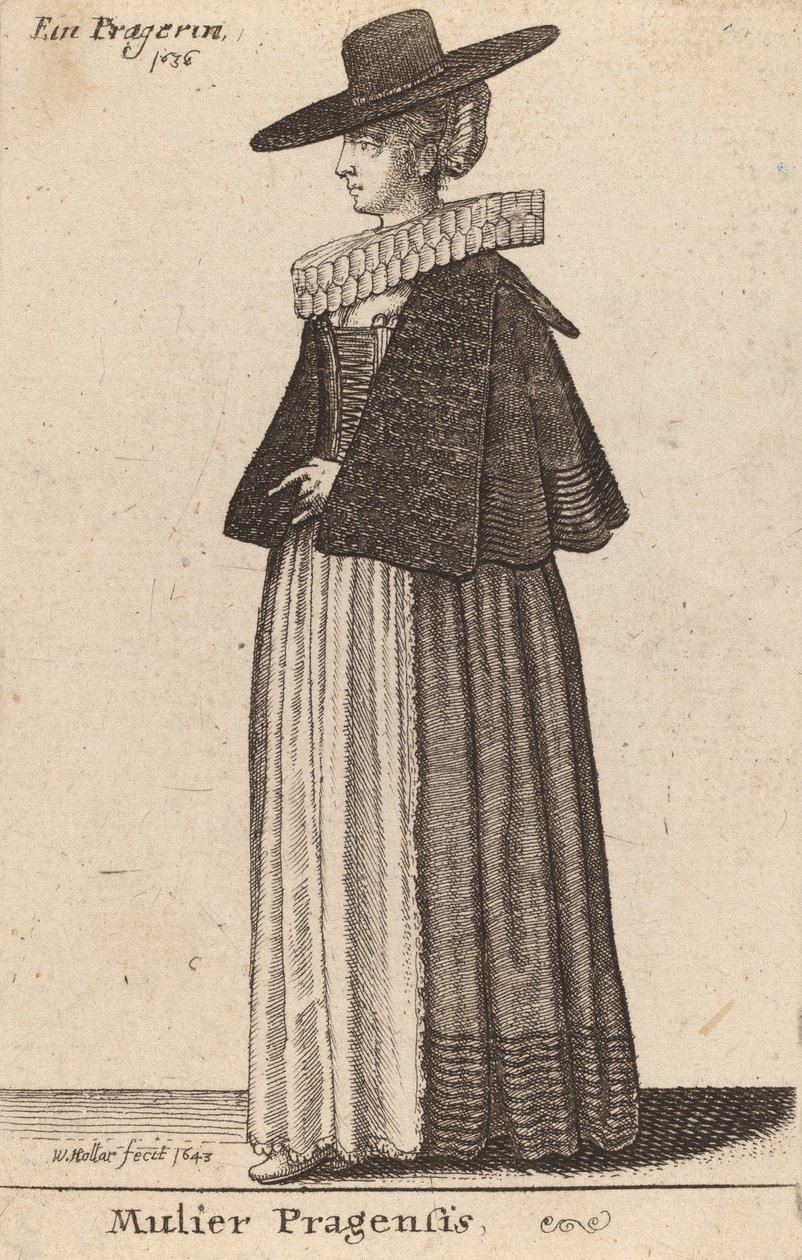 Prágai nő, 1643 alkotó: Wenceslaus Hollar