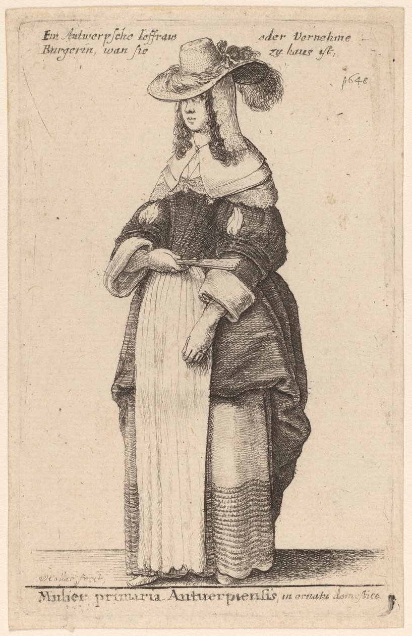 Antwerpen női miniszterelnöke, házi díszben alkotó: Wenceslaus Hollar