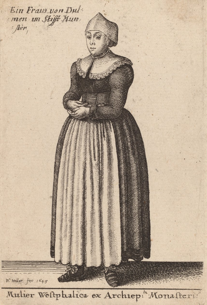 A kolostor érseke vesztfáliai asszonya, 1643 alkotó: Wenceslaus Hollar